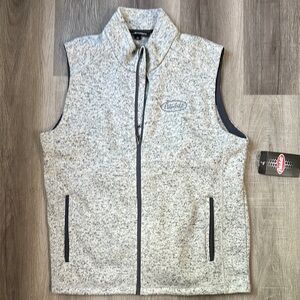 Port Authority Gray Fleece Vest with Stand-Up Collar